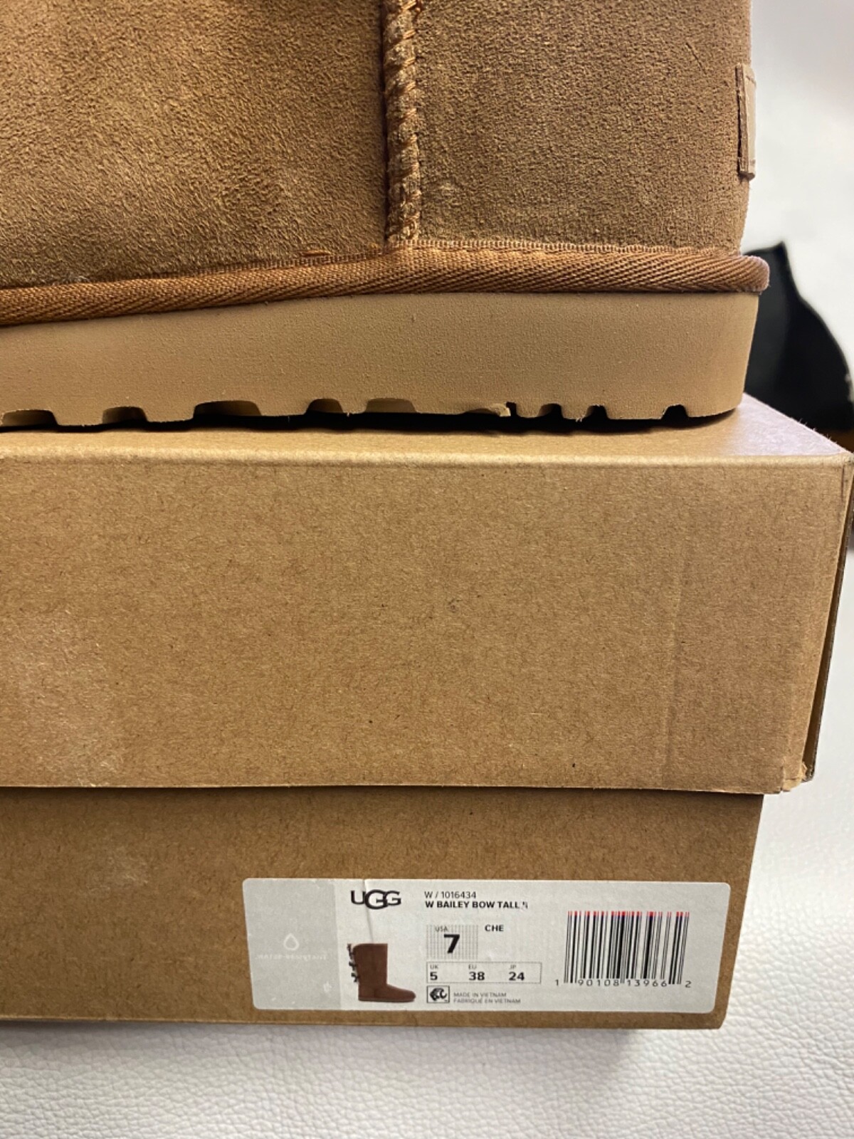 Pre-owned Ugg Womens Bailey Bow Tall Ii 1016434 Chestnut In Brown