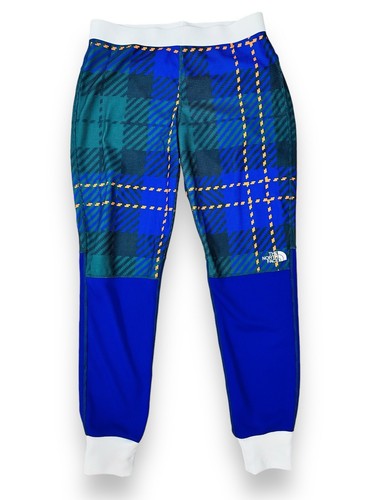 The North Face Flash Dry Base Layer Pants Women's XS Blue Plaid Waffle Joggers