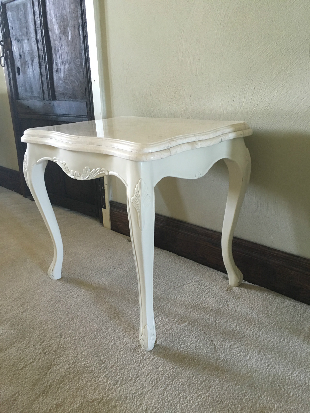 cream marble lamp table
