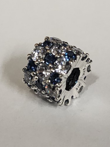 AUTHENTIC PANDORA BLUE AND CLEAR SPARKLE CHARM #798487C02 | eBay