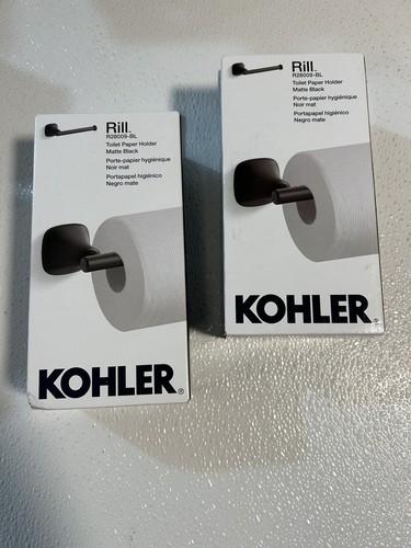 Two (2) Kohler Rill Wall Mounted Toilet Paper Holders ~ R28009-BL ~ Matte Black
