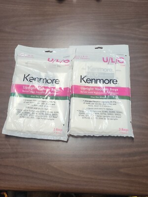 Kenmore Upright Vacuum Bags Fits ULO Style Vacuums 3 pack 54322 SET OF 2