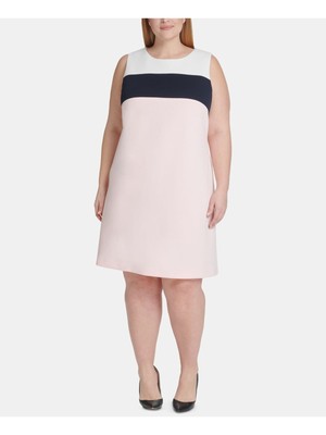 

TOMMY HILFIGER Женское розовое платье-футляр без рукавов до колена плюс, Розовый