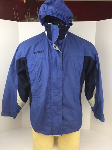 Columbia Windbreaker Sz 14-16 Bugaboo Blue Full Zip Hoodie Vintage Sportswear