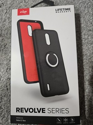 Phone Case For Nokia C2 Trava Zizo Revolve Series Black With Finger Hold