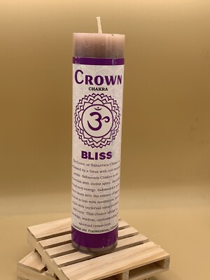Crown Chakra Bliss 7  Meditation Reiki Pillar Candle