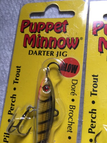 4 Northland Puppet Minnows PMD4-23 Green Purch 9/16 oz