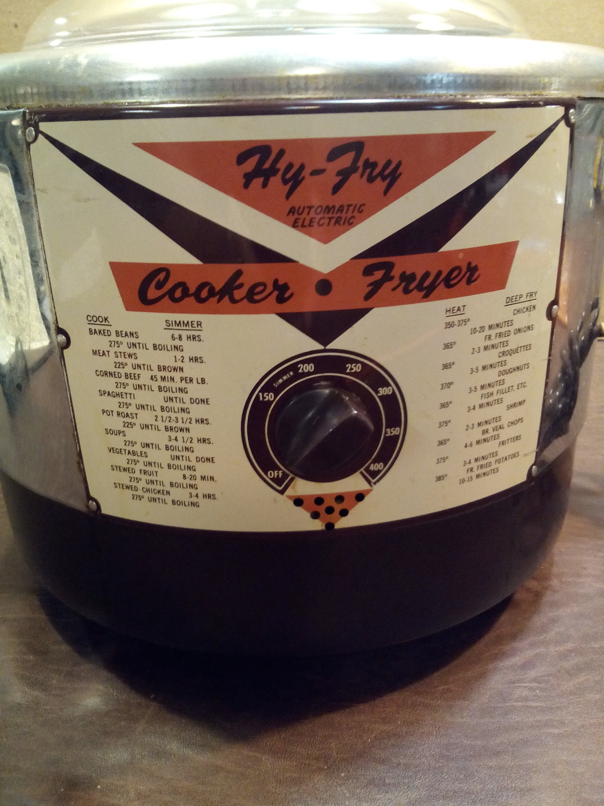 VINTAGE RELIABLE HI-FRY AUTOMATIC ELECTRIC COOKER/FRYER / MODEL M200