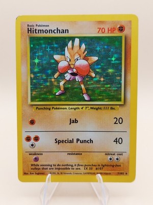 Hitmonchan Holo Rare Base Set 7/102 Pokemon Card - WOTC 1999