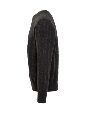 Pre-owned Versace Crew-neck Wool Sweater In Black