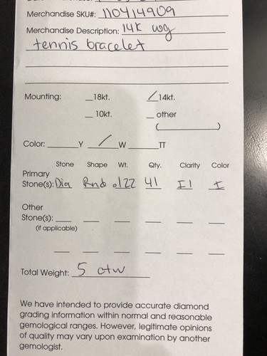 Diamond Tennis Bracelet With 41 Round Diamonds Set In U Shape Prong Design