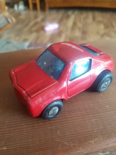 Vintage 2 Door Red Coupe Tin Toy Car Made in Japan