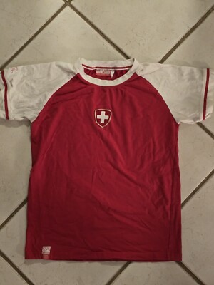 Suisse Switzerland Swiss Futbol Soccer Jersey Red Play Football Youth Sz 152