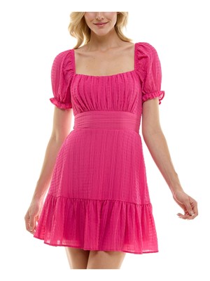 SPEECHLESS Womens Pink Lined Back Hem Short Sleeve Short Dress Juniors XL