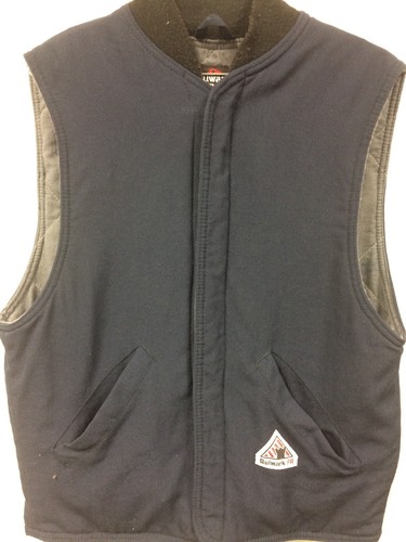 BULWARK FR FLAME/FIRE RESISTANT NAVY BLUE VEST JACKET LINER SIZE MEDIUM REGULAR
