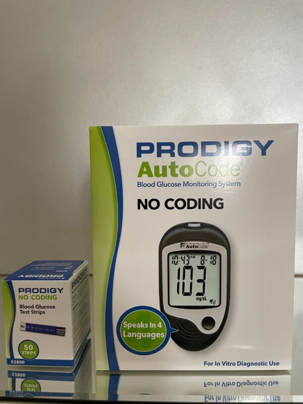 Prodigy Blood Glucose Test Strips 50 Qty Plus Meter Exp 05/12/2025 Free Shipping