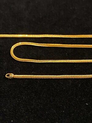 Pre-owned Jisha Classy Dubai Handmade Unisex Fox Chain Necklace In 916 Solid 22karat Yellow Gold