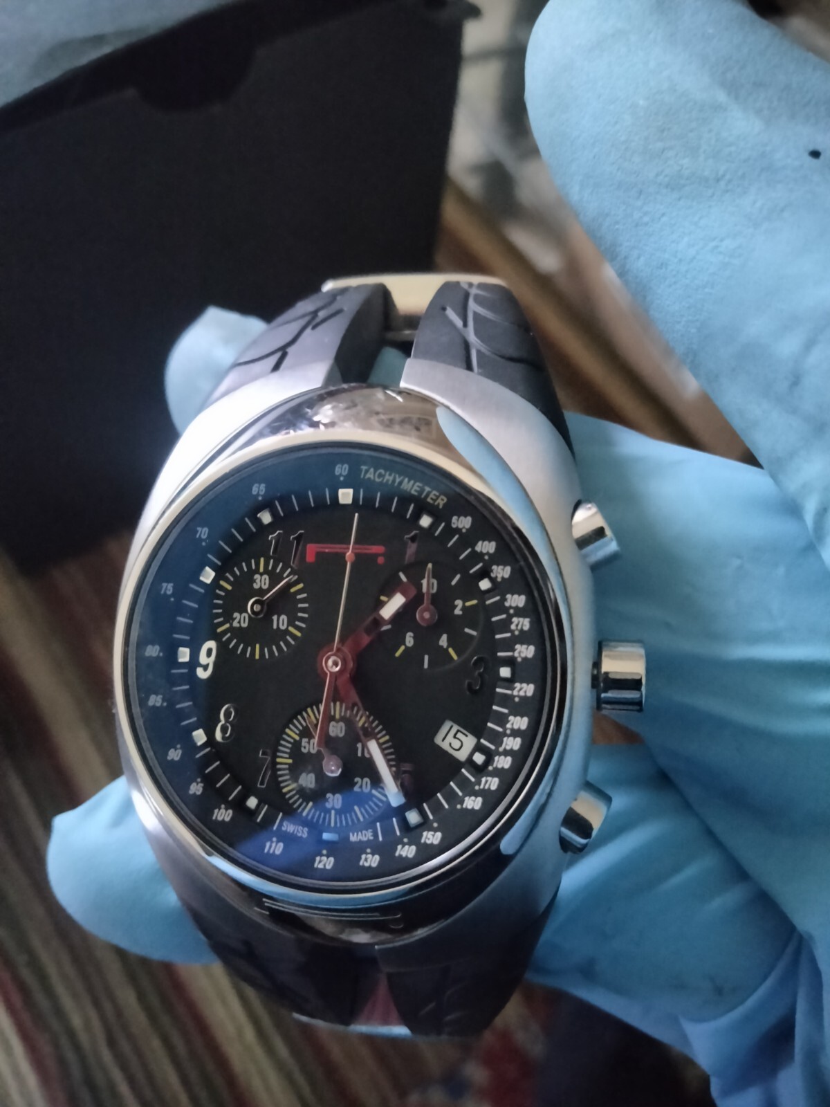 シ*ー様 Pirelli PZero ブラック 腕時計 PIRELLI Men P ZERO TEMPO Quartz Chronograph Titanium Swiss