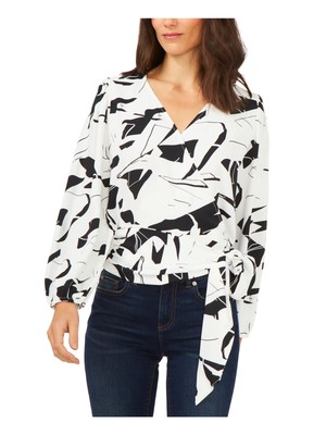 Женский галстук цвета слоновой кости VINCE CAMUTO, эластичные манжеты, топ на кнопках спереди, XXS