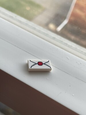 Lego 20x Tile 1 x 2 with Groove Envelope Red Wax Seal Gray Highlights