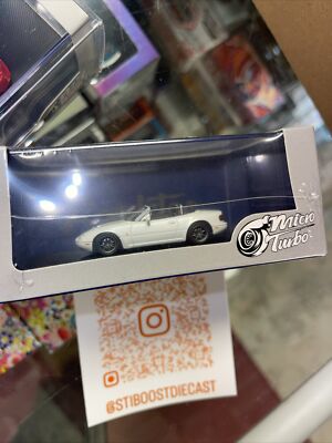 1:64 MicroTurbo Mazda Miata MX-5 Customized White Eunos Roadster