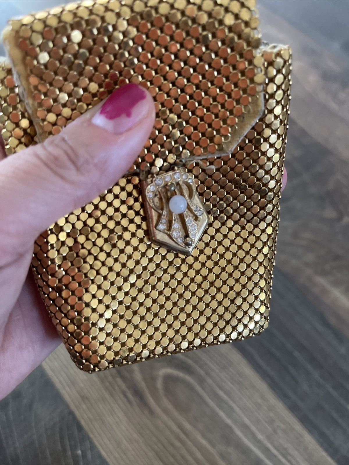 W.GERMANY メタルメッシュ コインパース ゴールドカラー 美品