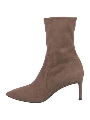 

STUART WEITZMAN Женские кожаные ботильоны темно-серо-бежевого цвета на шпильке, Бежевый, S5813