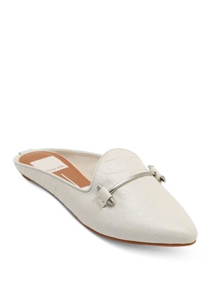 

Женские кожаные шлепанцы без шнуровки черного и белого цвета с острым носком DOLCE VITA 6 м, Белый, GRAM