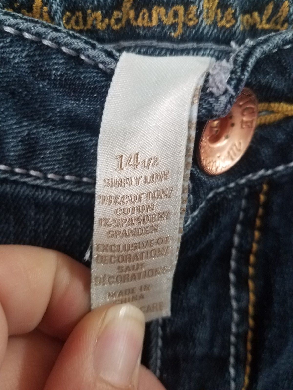 Gently Used! Sz 14 1/2 Justice Jeans Size 14