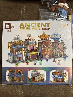 Ancient Street View Gambling House Lin07 Building Blocks iBlock Zhegao 00863