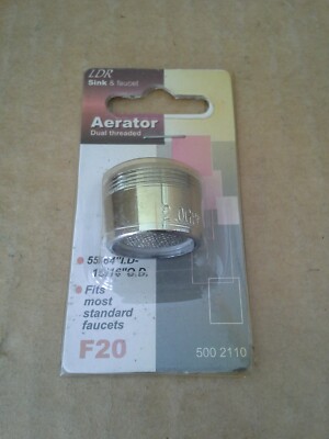LDR Sink & Faucet  F20 5002110 Chrome Aerator Dual Threaded  15/16'' O.D.