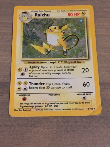 PSA10 ライチュウ 旧裏 26 1996 Raichu PSA 10 Raichu No.026 Base Set Holo Rare 1996 Pokemon Card