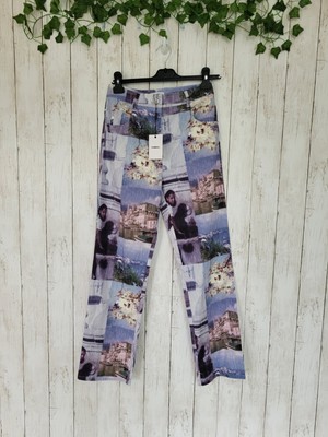 Miaou Size S Blue Memoir Junior Trousers, Graphic Print, NWT