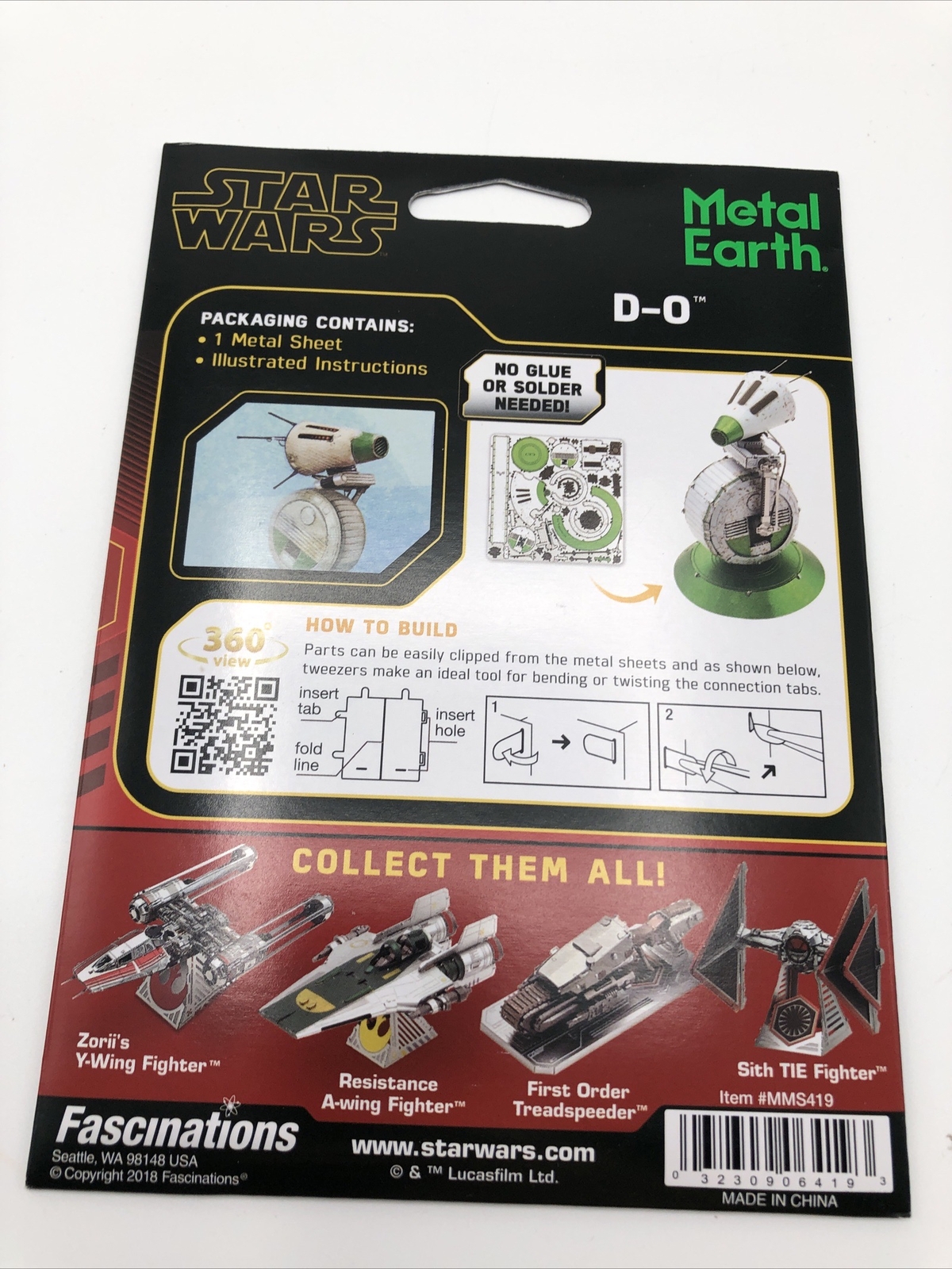 Fascinations Metal Earth Star Wars D-O 3D Model Kit MMS419