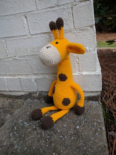 Crochet Giraffe Yellow/Brown Handmade Stuffed Toy Amigurumi Animals Giraffe