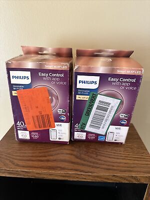 Philips Amber LED 40W Equiv Dimmable Smart Wi-Fi Wireless Light Bulb - 2 Boxes