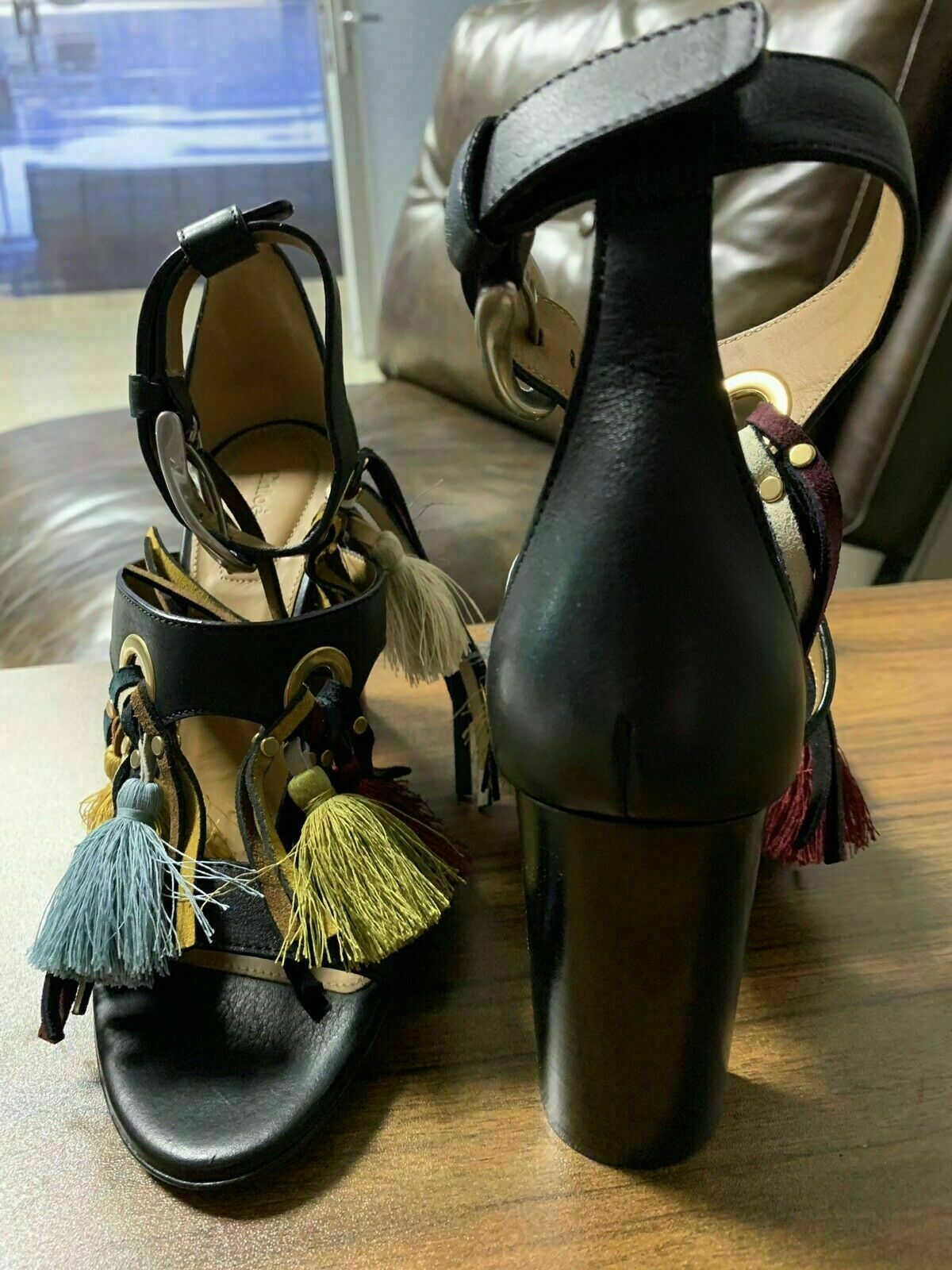 Pre-owned Chloé Chloe Iconic Miki Court Shoes Heels Sandals Shoes Mules Sandals 37 In Black