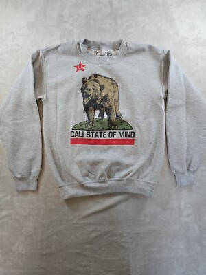 Graphic Villain Cali State Of Mind Sweatshirt Mens Small Long Sleeve Pullover
