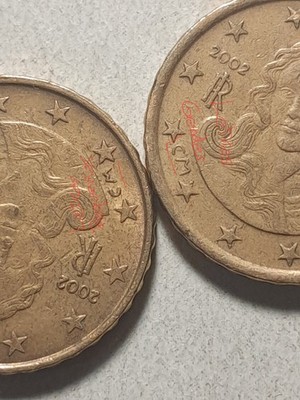Monedas de 10 céntimos de euro, Italia año 2002 Venus ERROR ( CM).