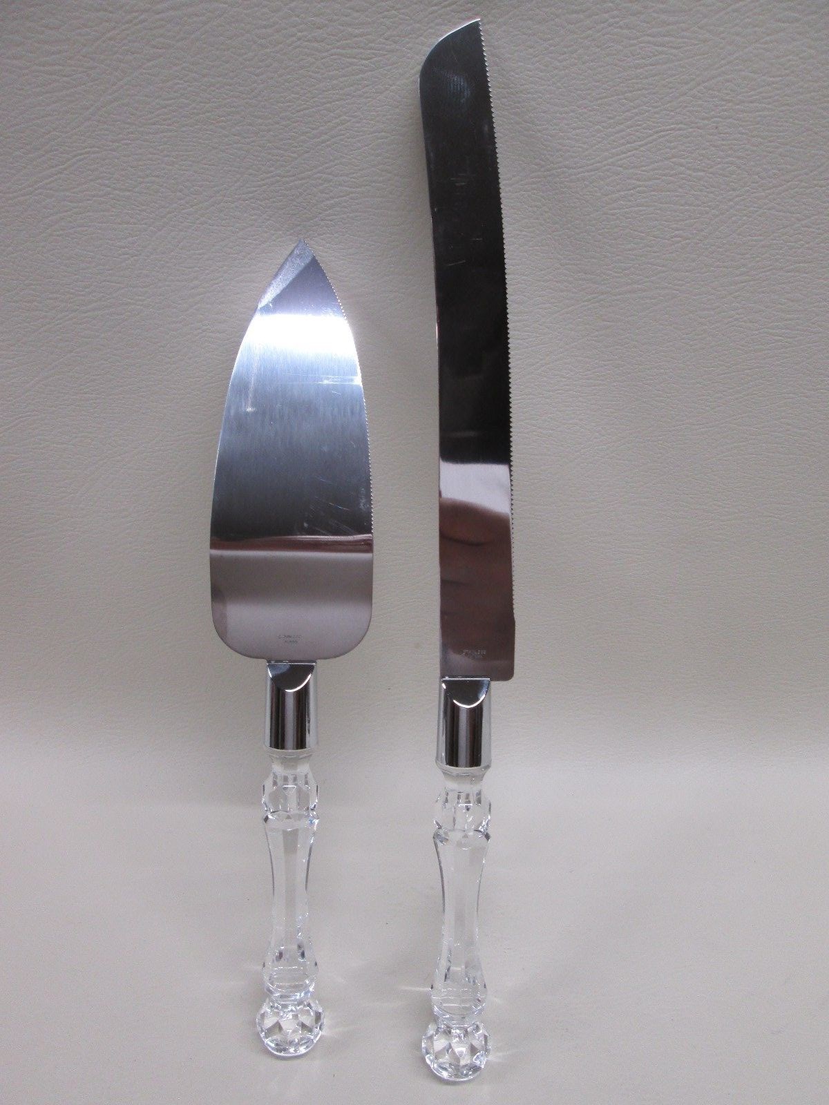 Cake Pie Server Spatula & Knife Set Clear plastic handle*