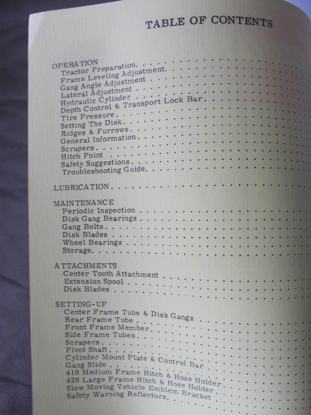 Kewanee Model 400 Series Disk Harrow Owners  Manual