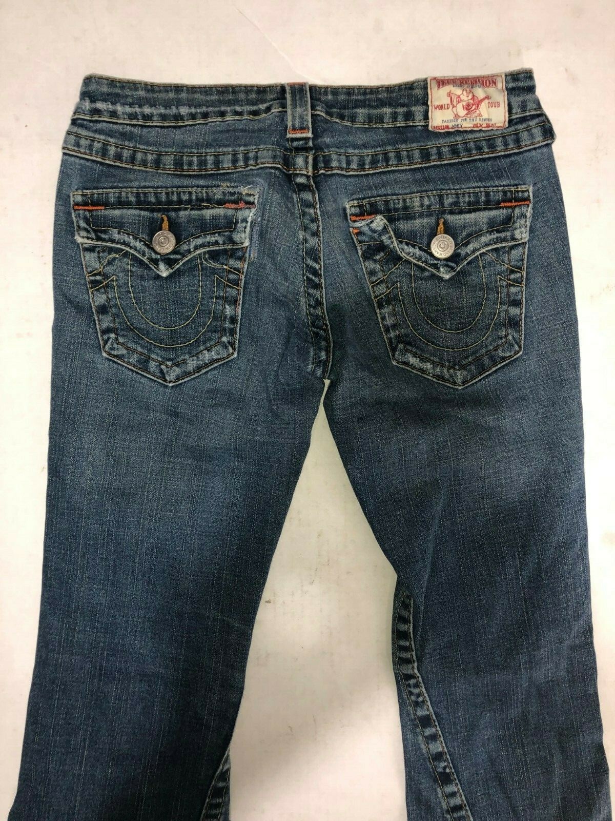 ✪人気　トゥルーレリジョン　デニム　SECTION DISCO JOEY 28 True Religion Jeans 28 Joey Low Rise Back Flap Silver Logo