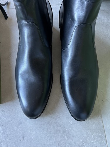 Pre-owned Gucci $1,100 Gg Logo Boots Shoes 12.5 In Black