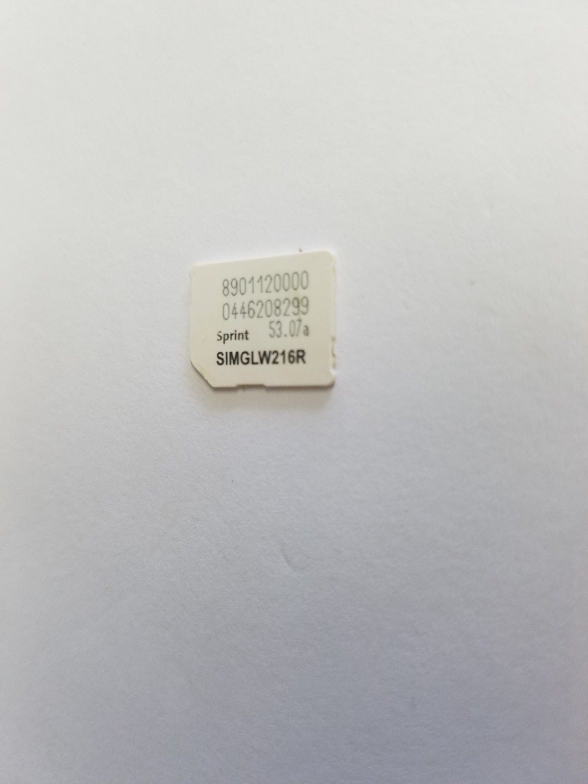 Sprint Boost Virgin Mobile Micro Sim Card ICCID 53.07a Lg