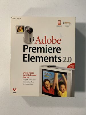 Brand New Adobe Premiere Elements 2.0 Full Version for Windows XP 2006 Sealed