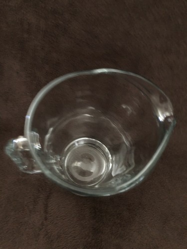 vintage clear heavy glass pitcher MEXICO