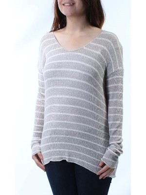 

Женская серая туника в полоску BAR III с V-образным вырезом и длинными рукавами. Размер верха, Серый