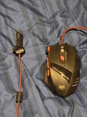Zelotes T90 Gaming Mouse 9200 DPI High Precision USB Wired 8-Button Red & Black