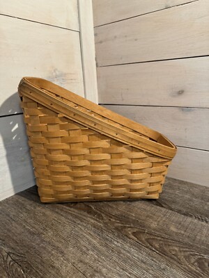 LONGABERGER 2004 BROWN SLANTED CATALOG BASKET Magazine Storage