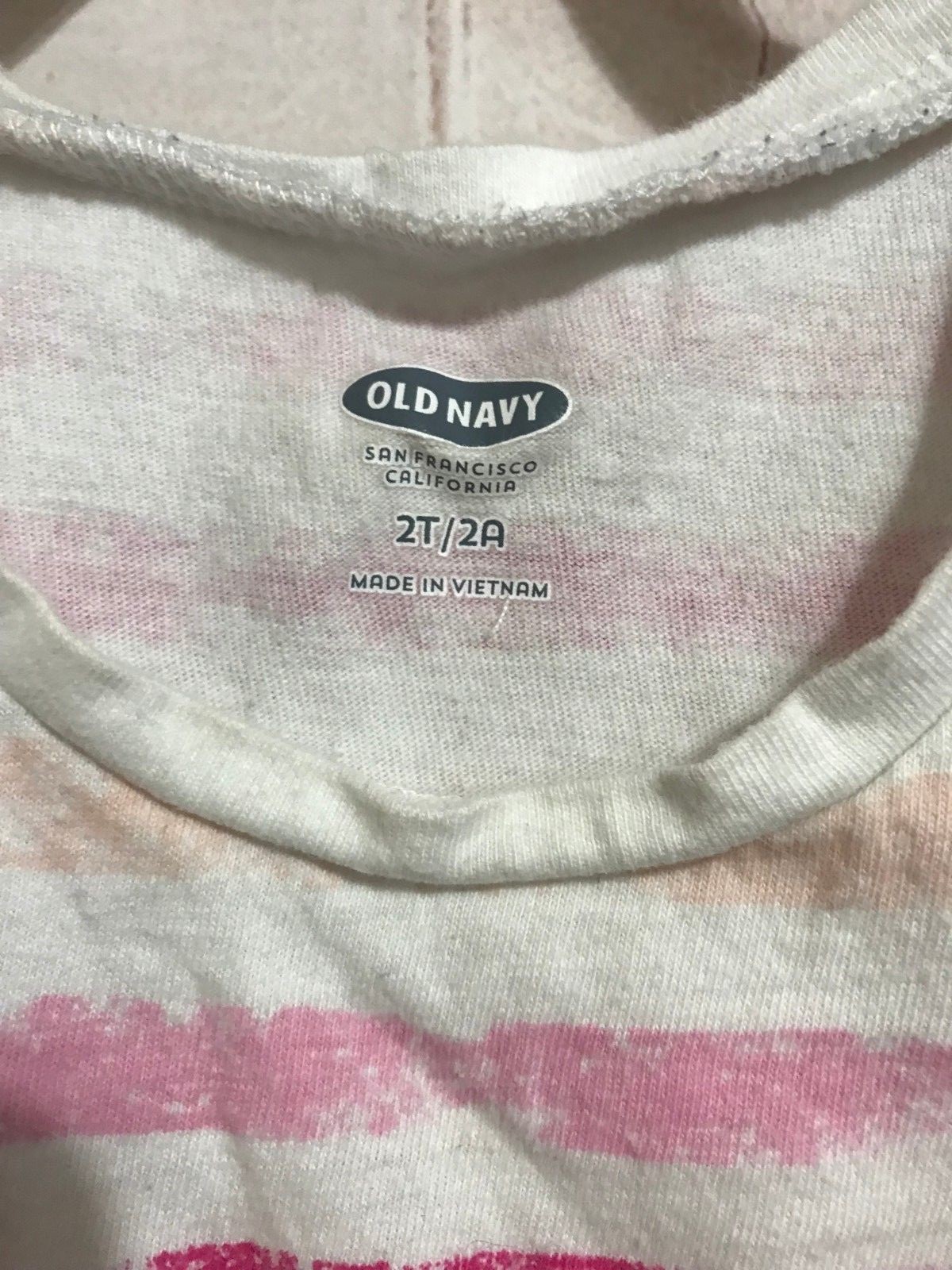 Old Navy Pink White Striped Sleeveless Tank Top Size 2T